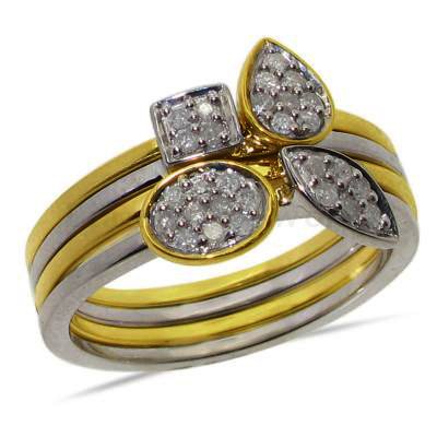 Silver and gold butterfly ring