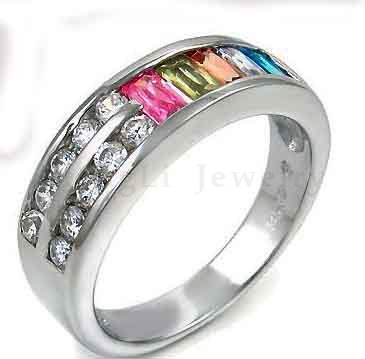 Colorful CZ ring